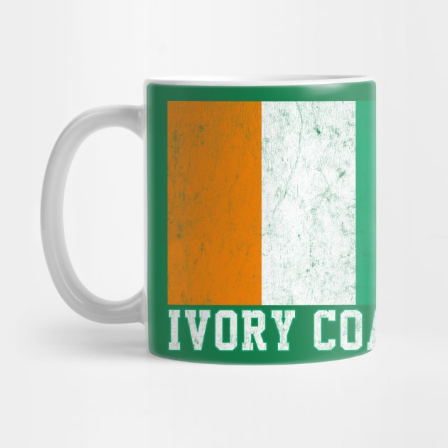 Ivory Coast / Faded Vintage Style Flag Design by DankFutura